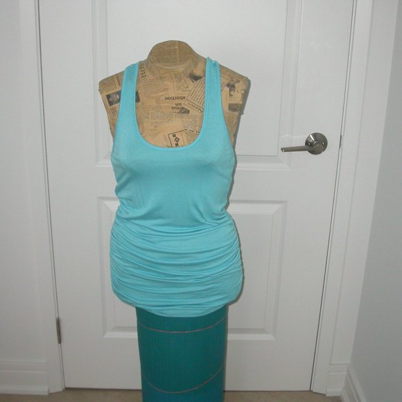 Turquoise Tank Top with Rauched Sides - Picture 4 of 5